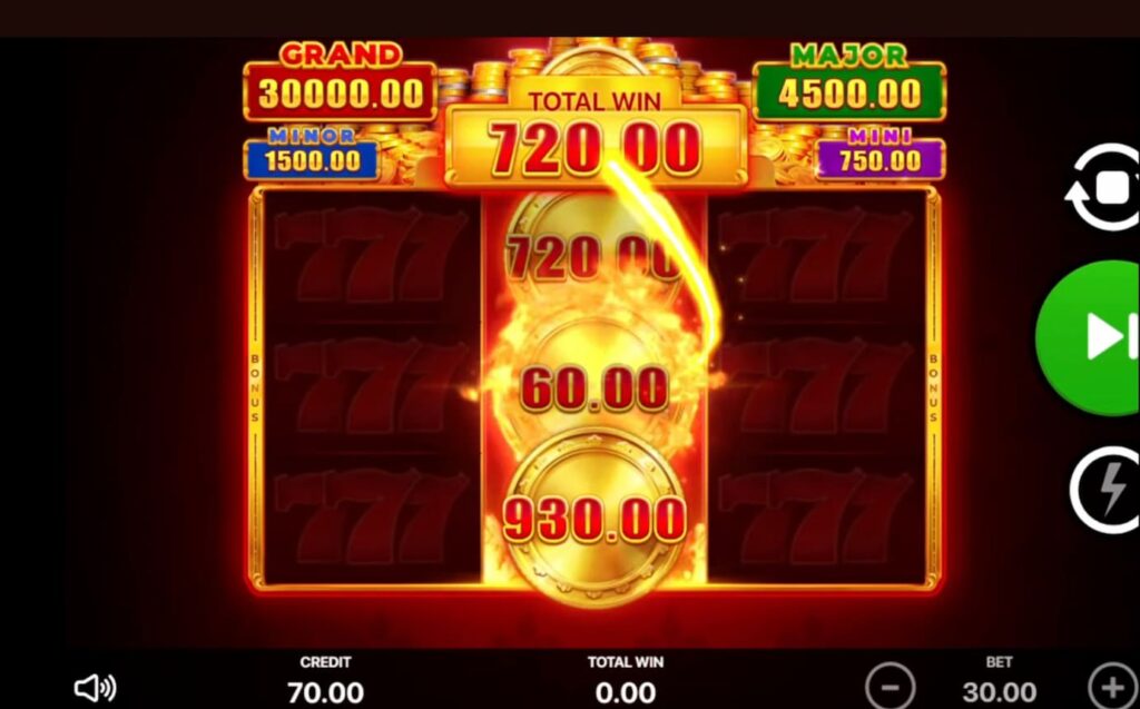 Screenshot Showing Coin Strike 720 usd win