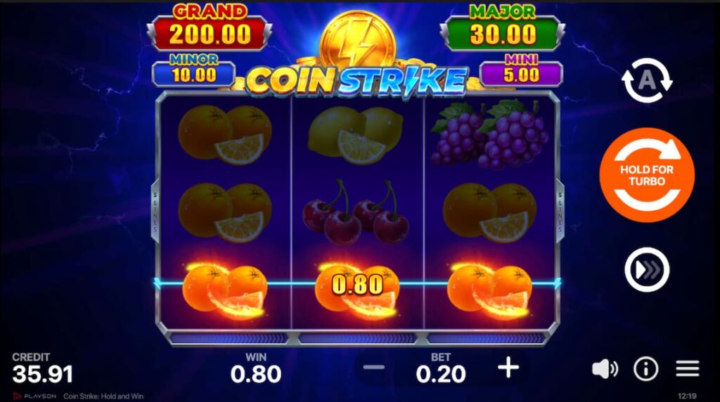 Screenshot Showing Coin Strike three oranges matched