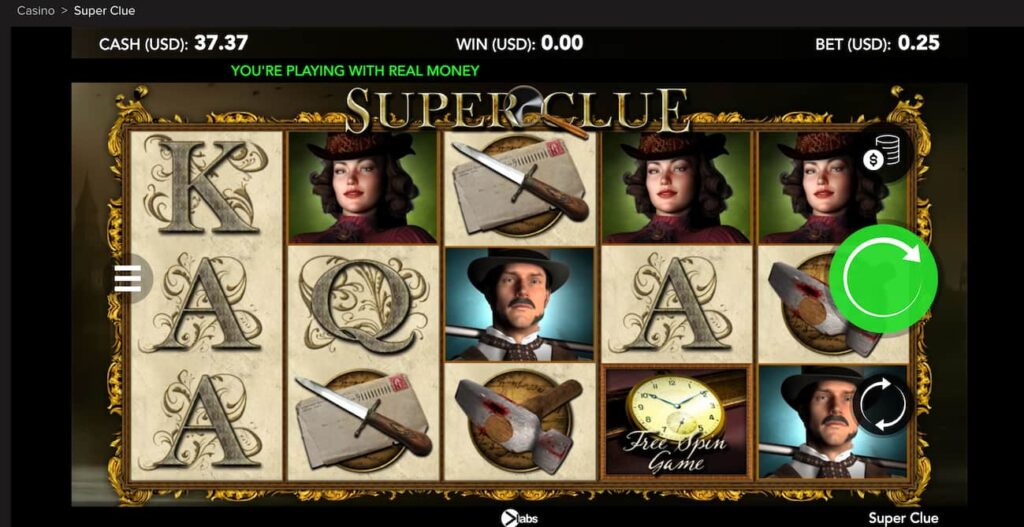 Super Clue slot gameplay