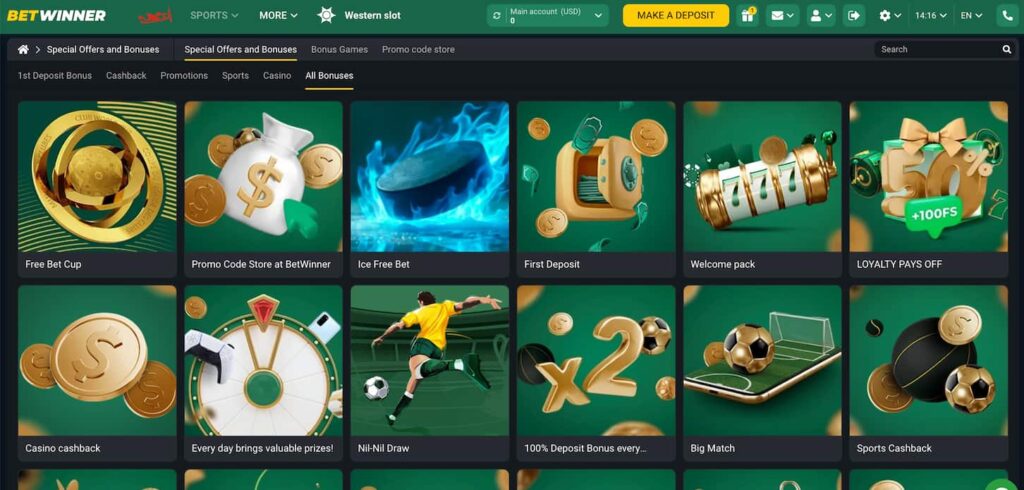 پەیجی بۆنوسەکانی BetWinner
