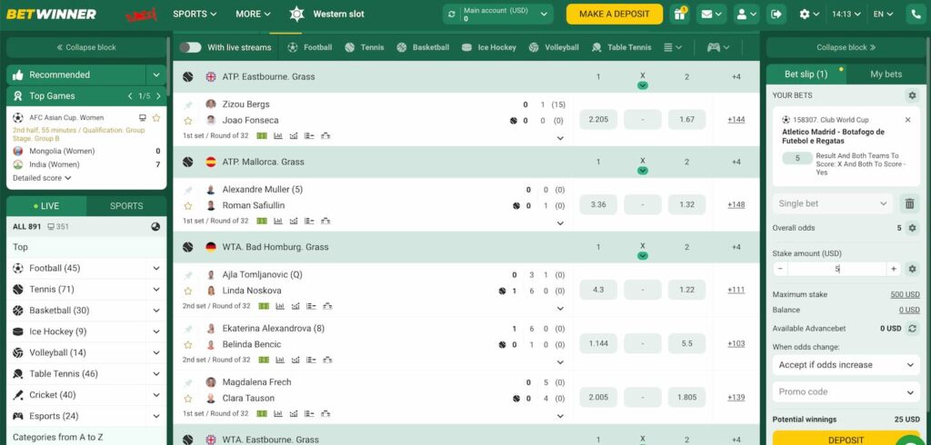 پەیجی گرەوکردنی وەرزشی BetWinner
