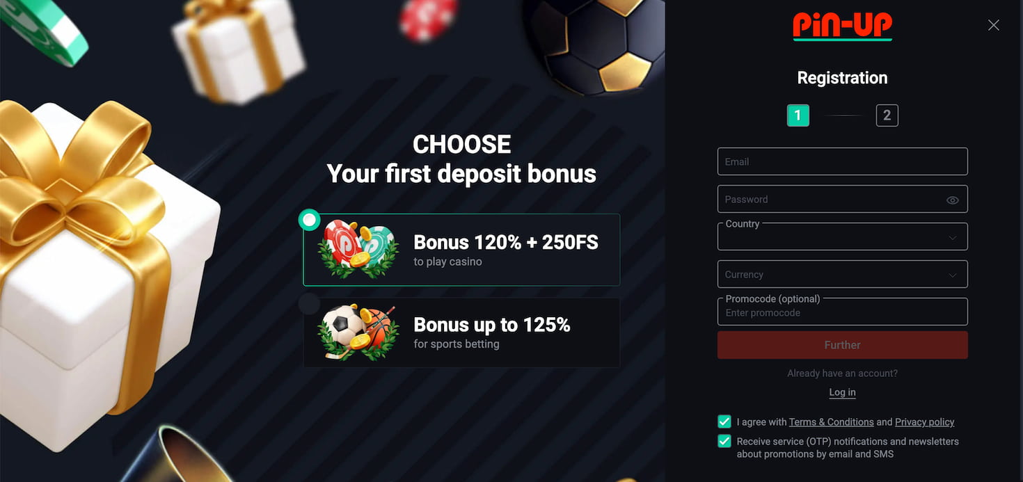 upcasino registration page